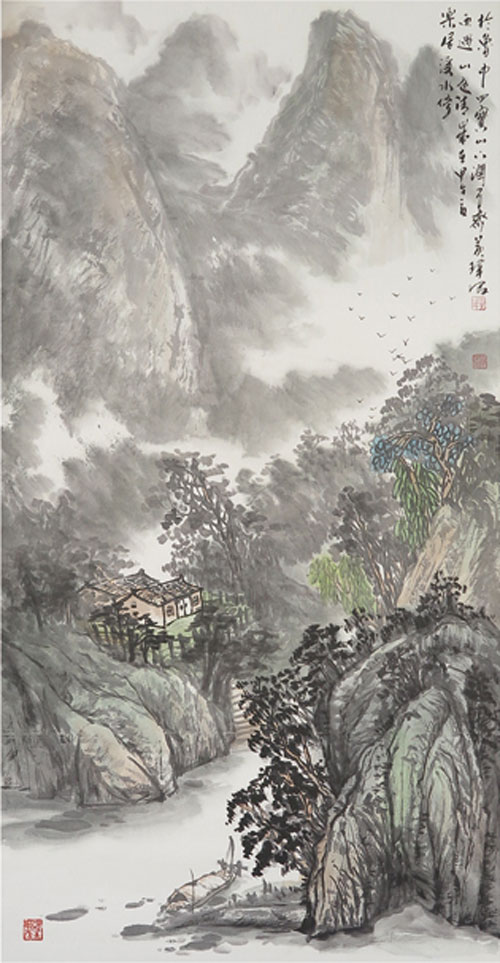 乐居溪水磅 雨过山色清