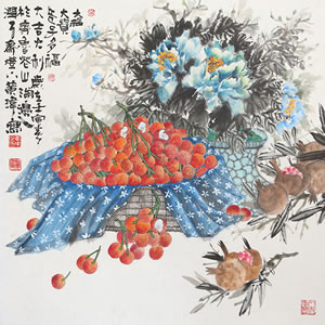 国画  （大福大贵）  尺寸：68*68