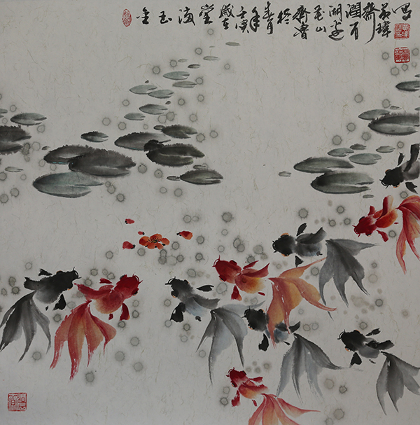 国画  （金玉满堂）   尺寸：65*65