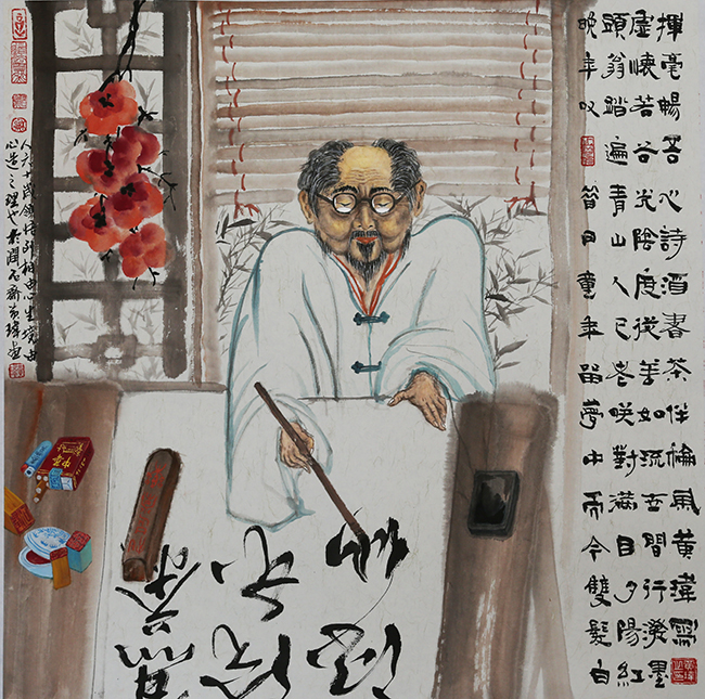 国画   （当我老了）  尺寸：68*68