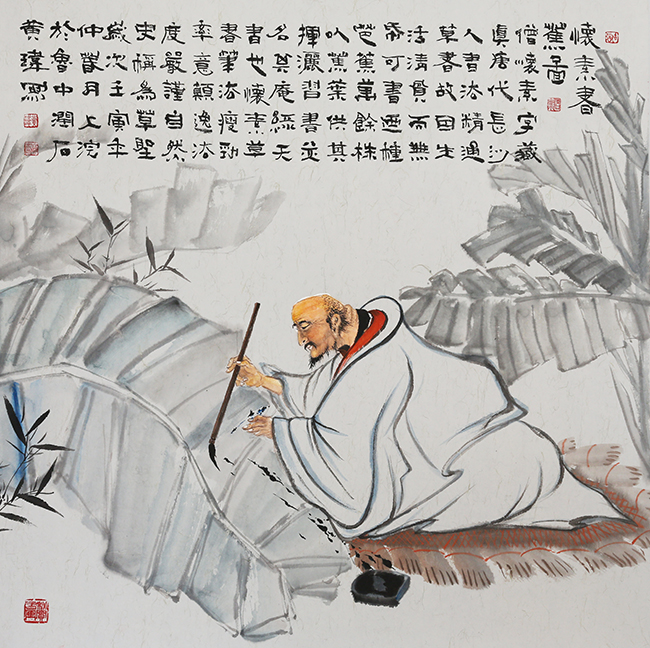 黄玮  （怀素书蕉图）  尺寸：68*68